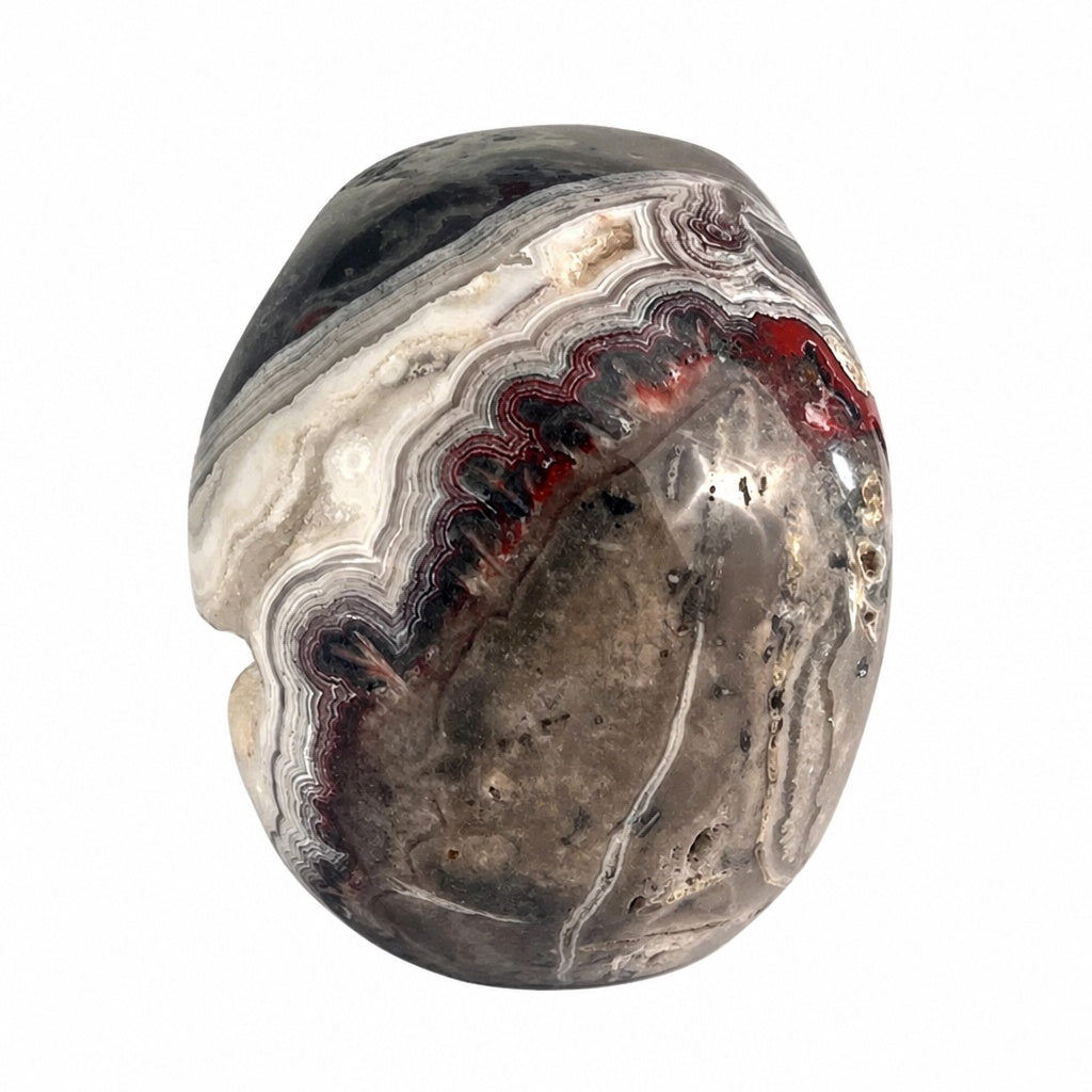 4.5 Inch Red Crazy Lace Agate Crystal Skull back view