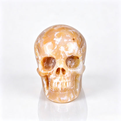 4.5" Yellow Chalcedony Crystal Skull - Front View