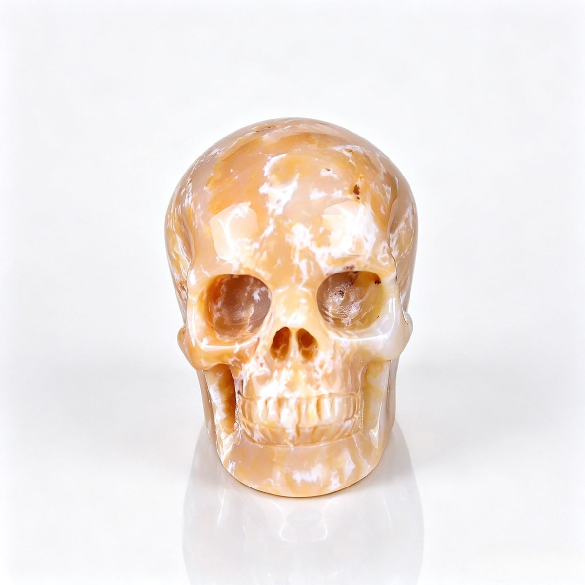 2.2" Yellow Chalcedony Crystal Skull - Front View