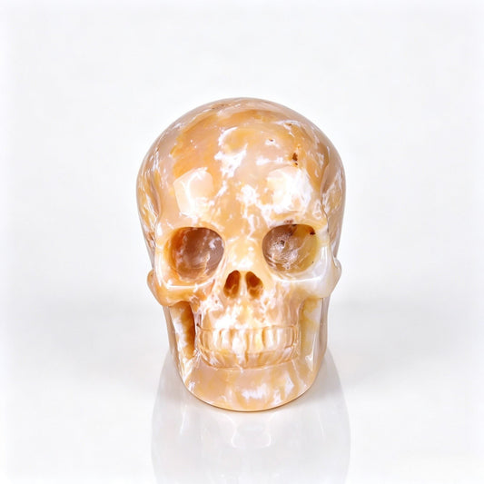 3.0" Yellow Chalcedony Crystal Skull - Front View