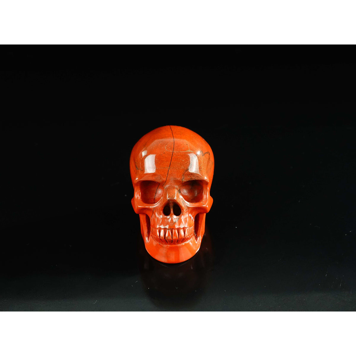 2.2 Inch Red Jasper Crystal Skull three-quarter view facing right