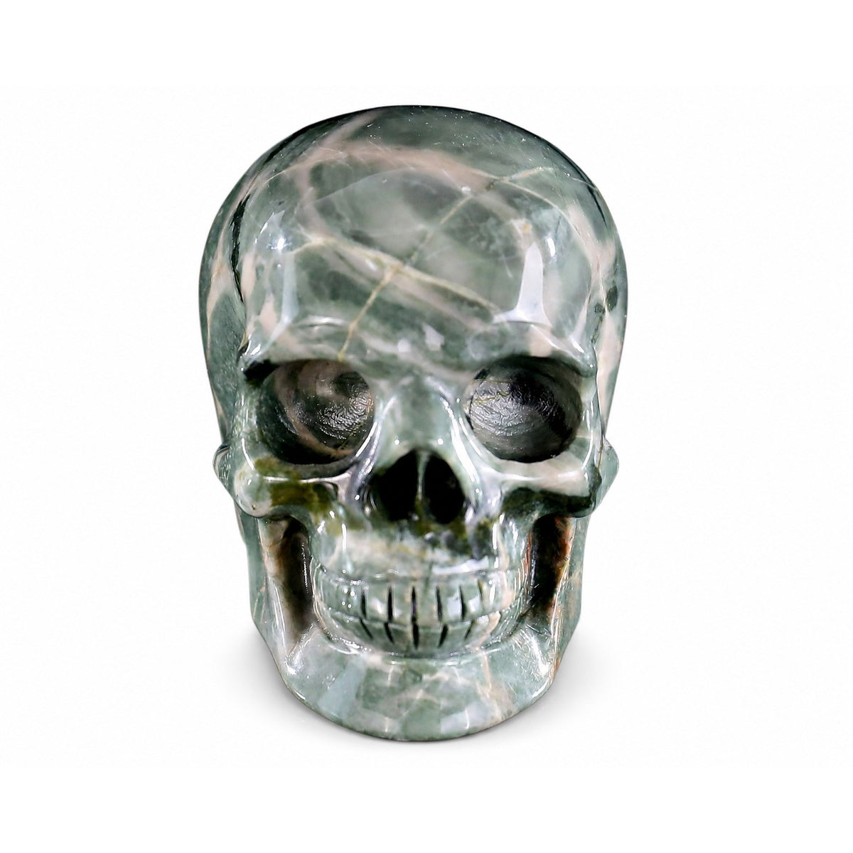 Nine Dragon Jade crystal skull front