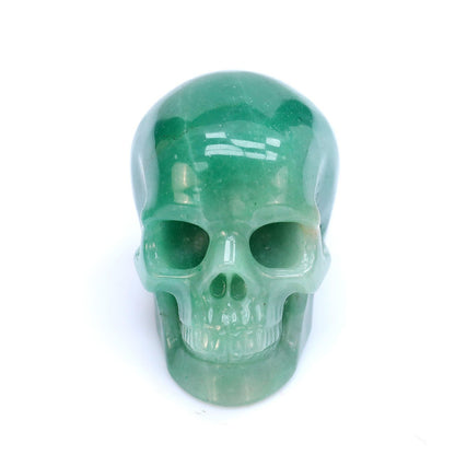4.5 Inch Green Aventurine Crystal Skull front view