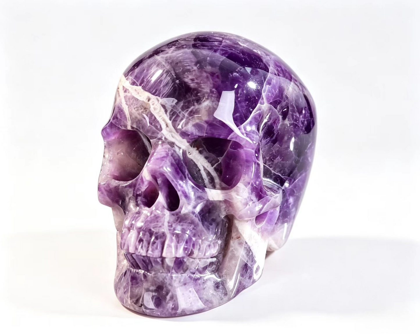 2.2" Natural Amethyst Crystal Skull Spiritual Calming Ornament