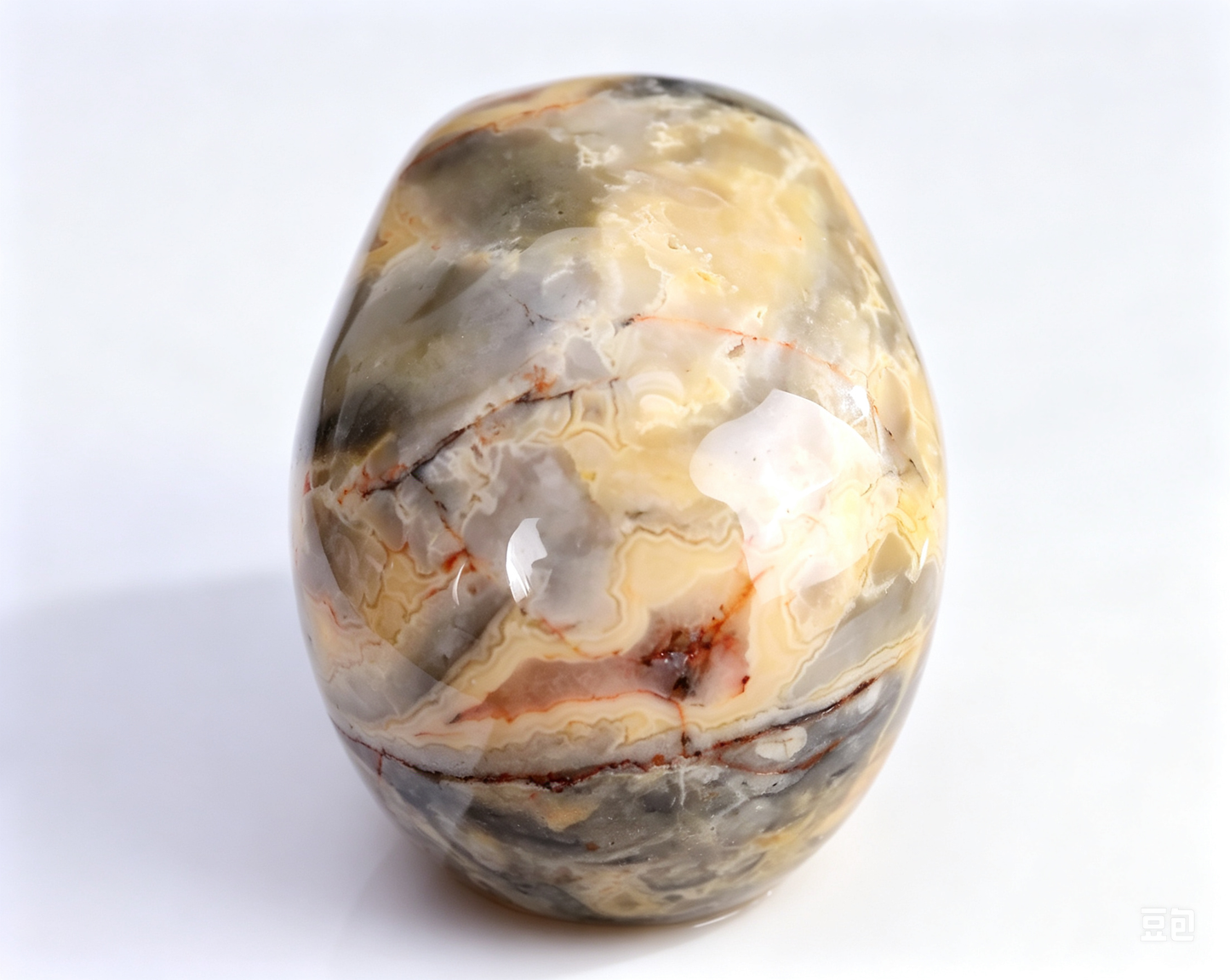3.0"Natural Crazy Agate Crystal Skull Spiritual Joyful Ornament