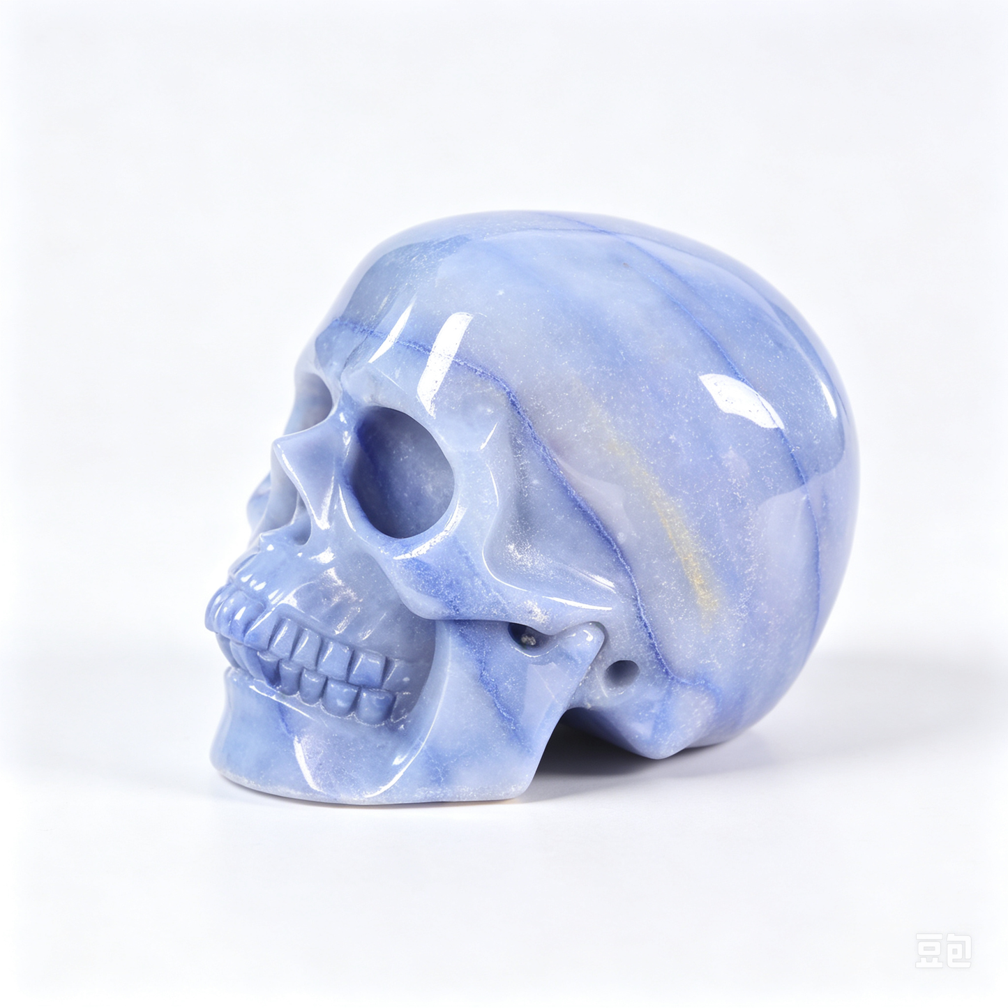 2.2"Natural Blue Aventurine Crystal Skull Spiritual Soothing Ornament