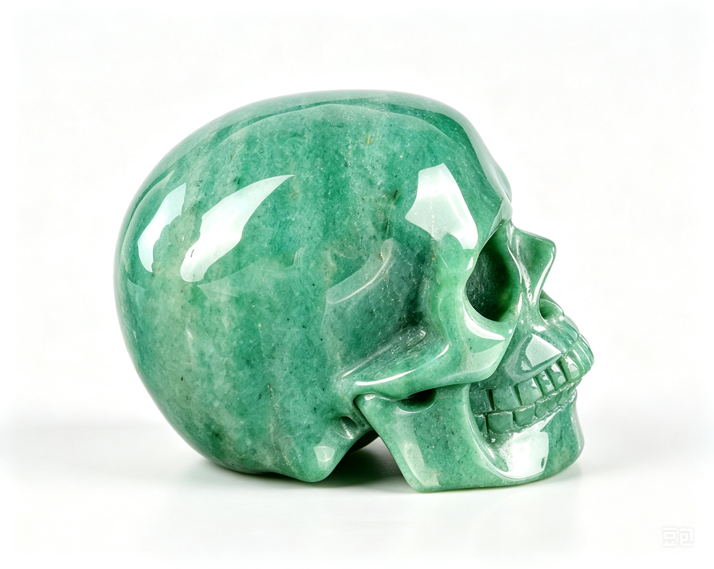 2.2"Natural Green Aventurine Crystal Skull Spiritual Prosperity Ornament