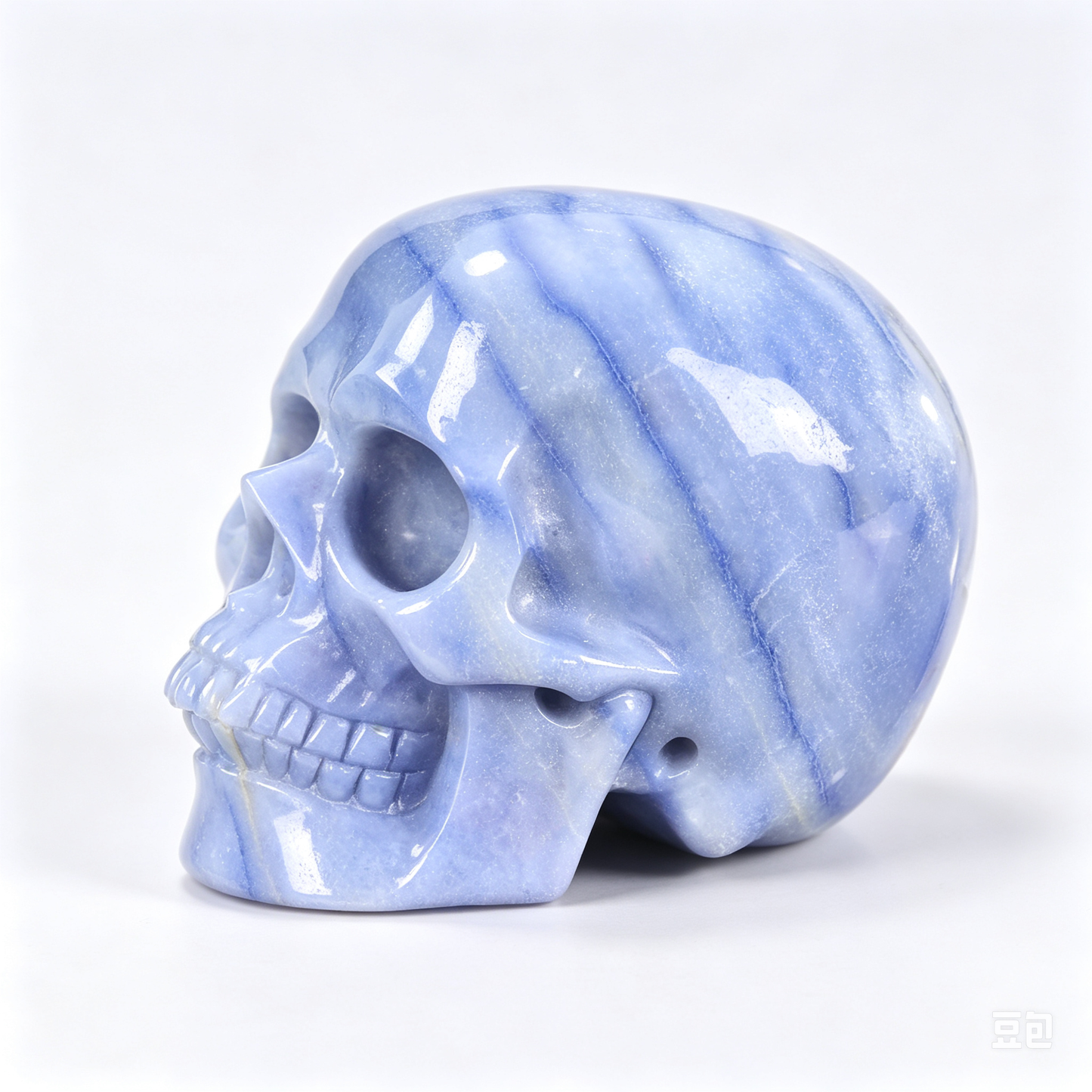 3.0"Natural Blue Aventurine Crystal Skull Spiritual Soothing Ornament