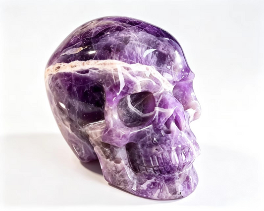 2.2" Natural Amethyst Crystal Skull Spiritual Calming Ornament