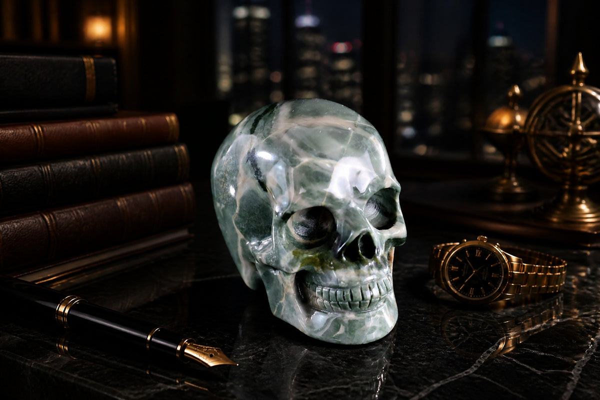 Nine Dragon Jade skull detail A