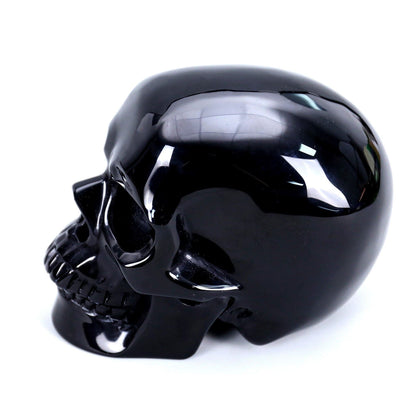4.5 Inch Black Obsidian Crystal Skull high angle three-quarter right