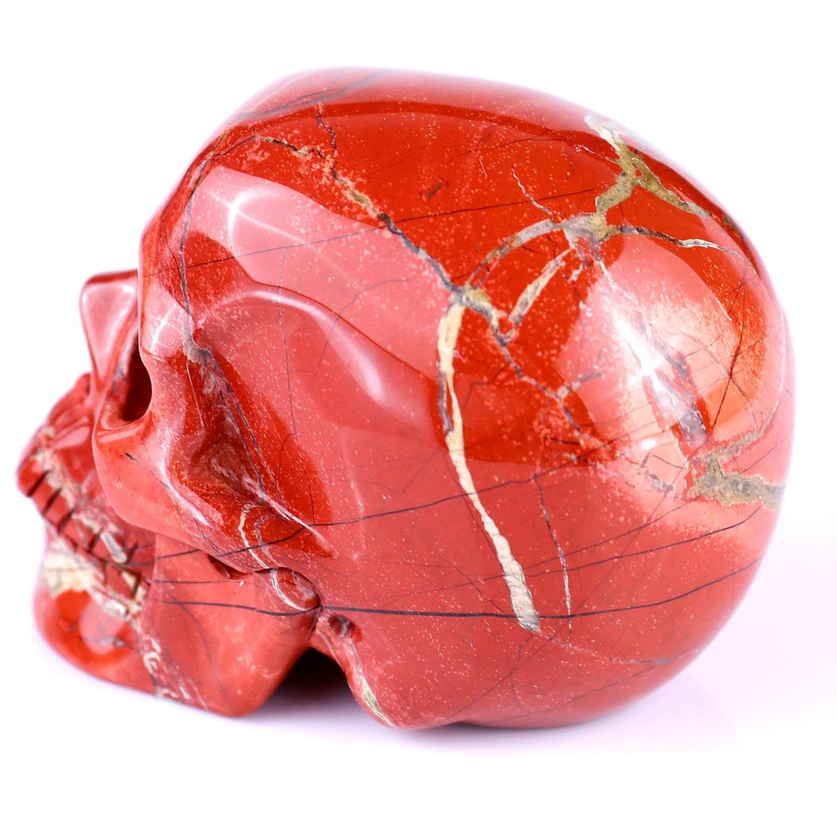 4.5 Inch Red Jasper Crystal Skull left side view