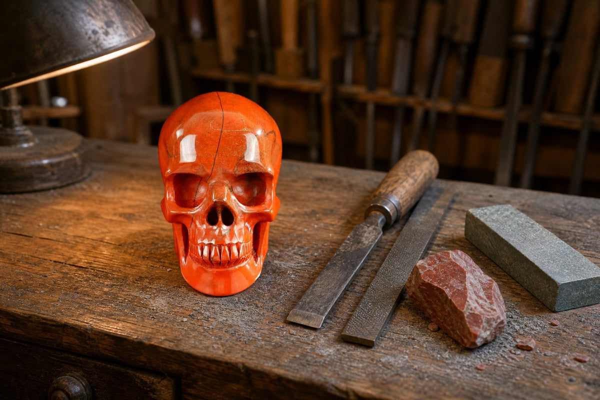2.2 Inch Red Jasper Crystal Skull Detail A