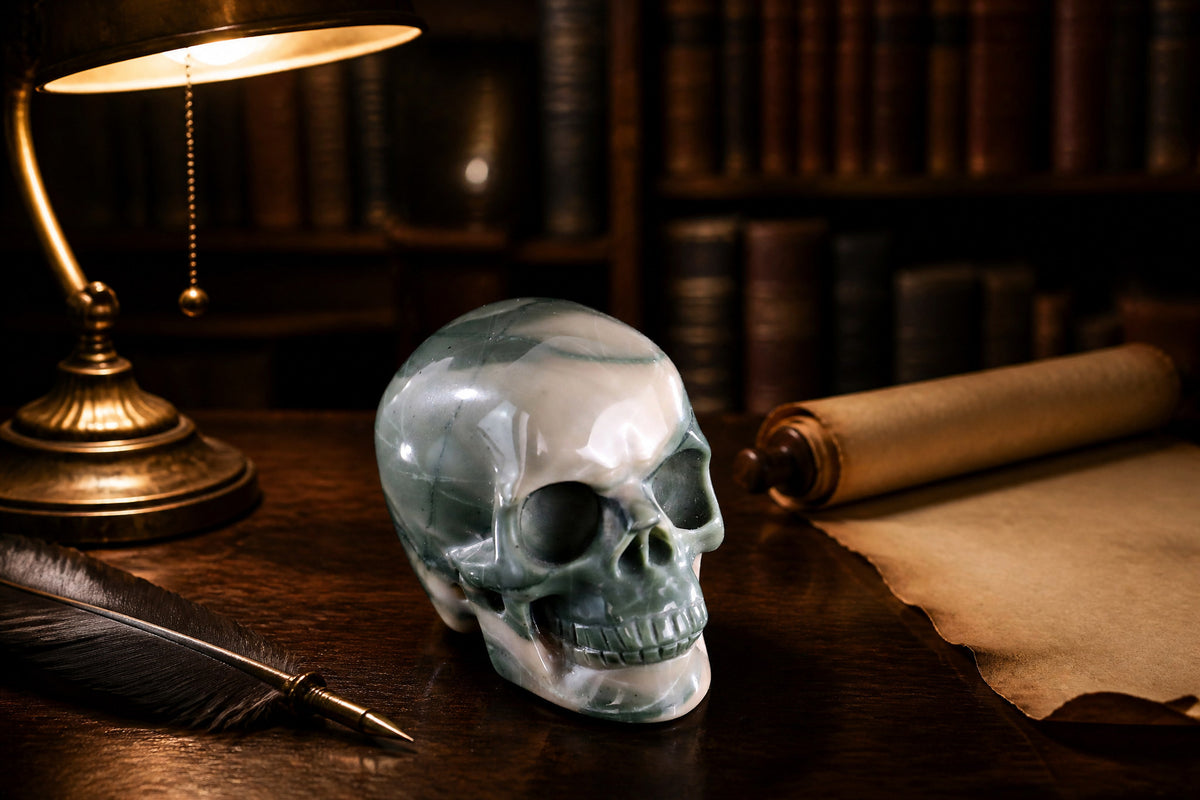 Nine Dragon Jade skull detail A