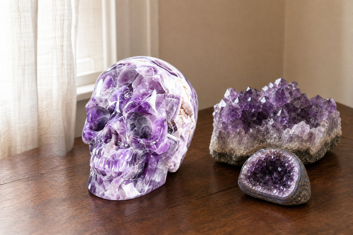 4.5 Inch Amethyst Crystal Skull Detail 2