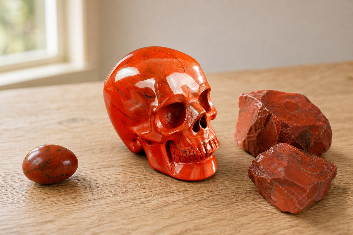 2.2 Inch Red Jasper Crystal Skull Detail B