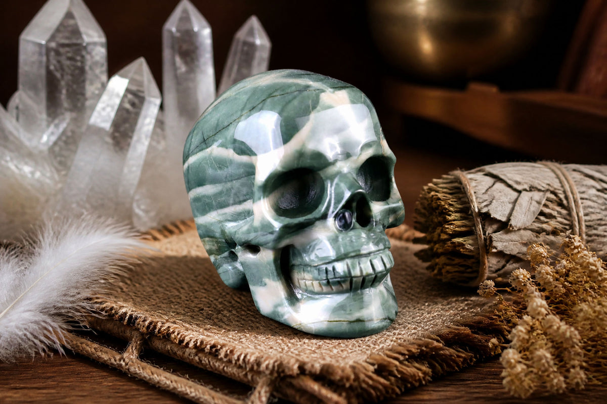 Nine Dragon Jade skull detail B