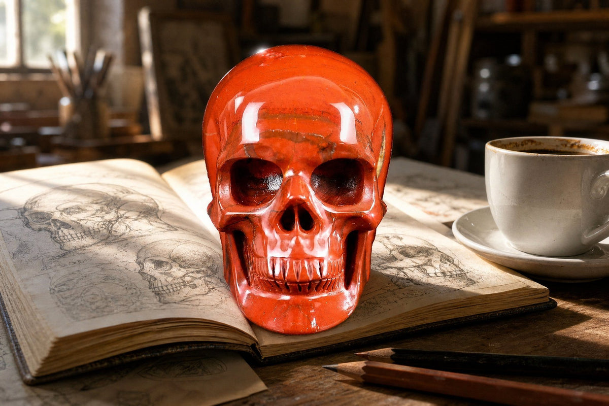 3.0 Inch Red Jasper Crystal Skull Detail B