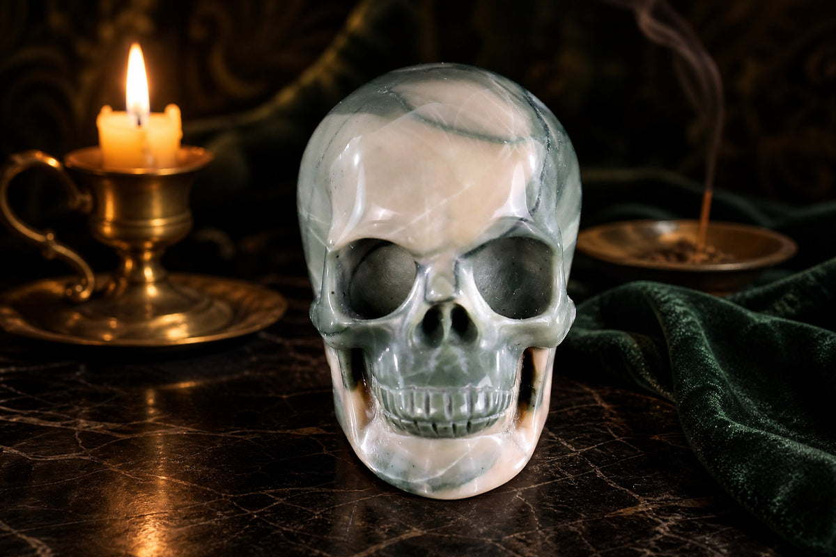 Nine Dragon Jade skull detail B