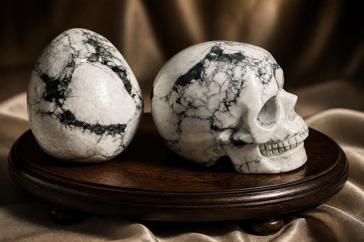 Howlite skull detail B