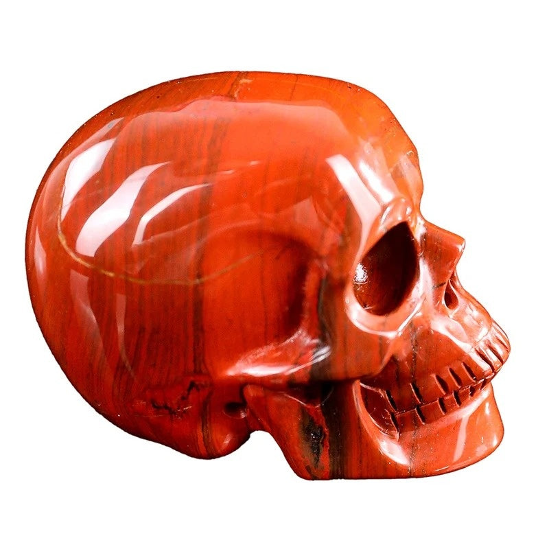 3.0 Inch Red Jasper Crystal Skull left front view