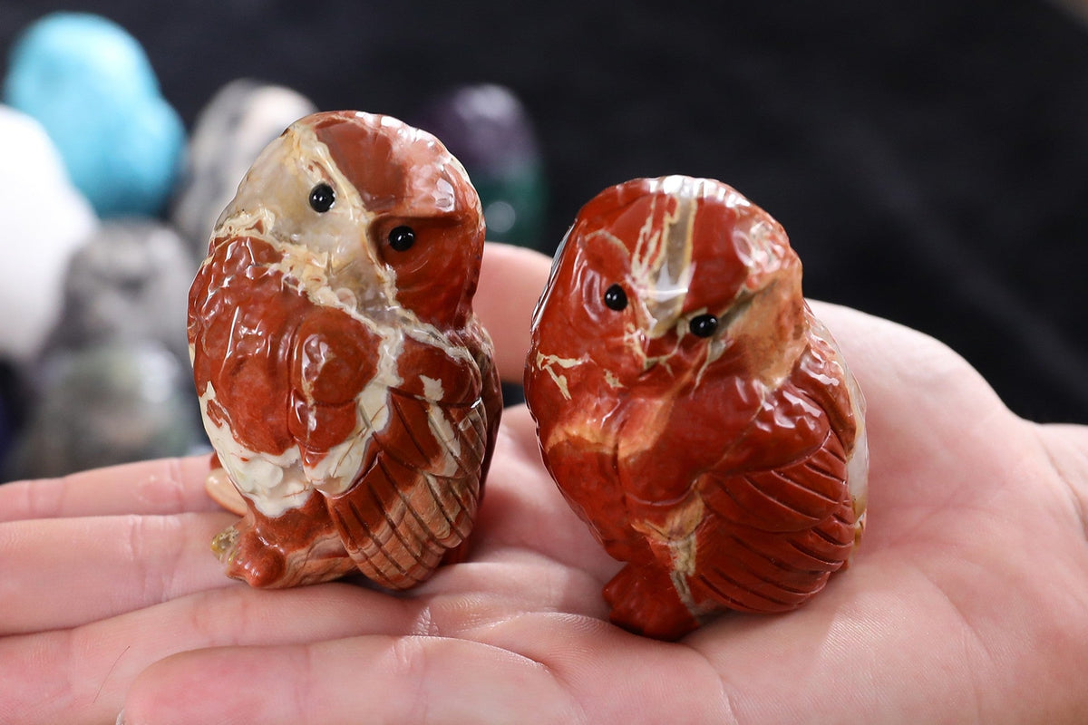 Palm-sized crystal owl