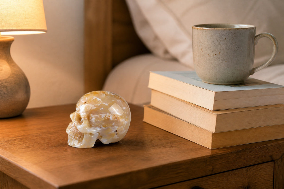 2.2 Inch Yellow Chalcedony Crystal Skull Detail C