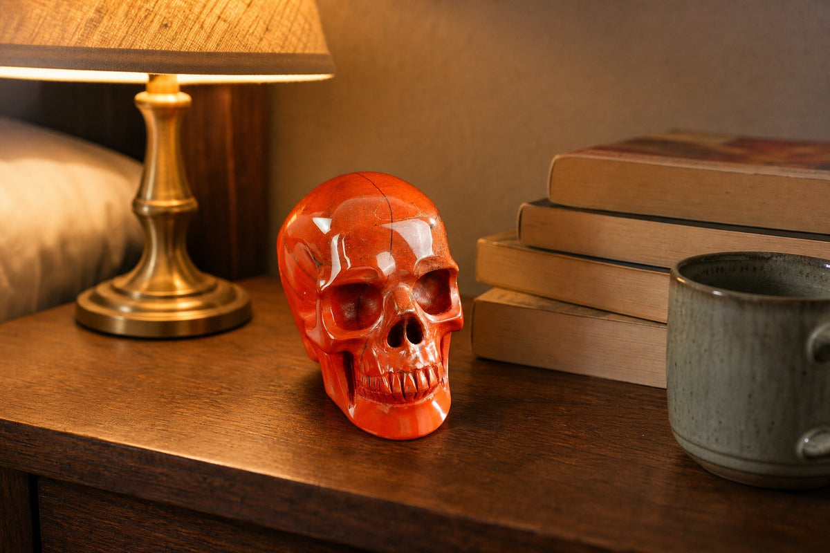 2.2 Inch Red Jasper Crystal Skull Detail C