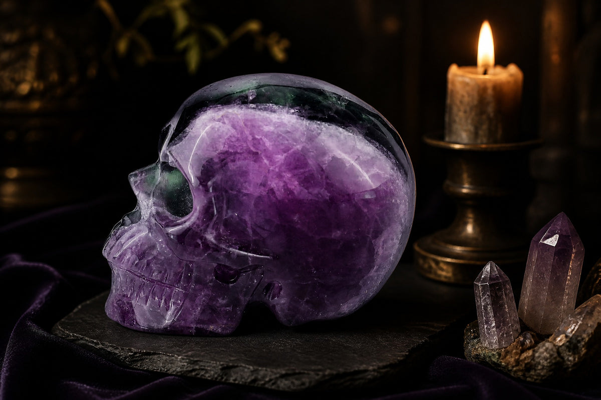 Fluorite skull detail C