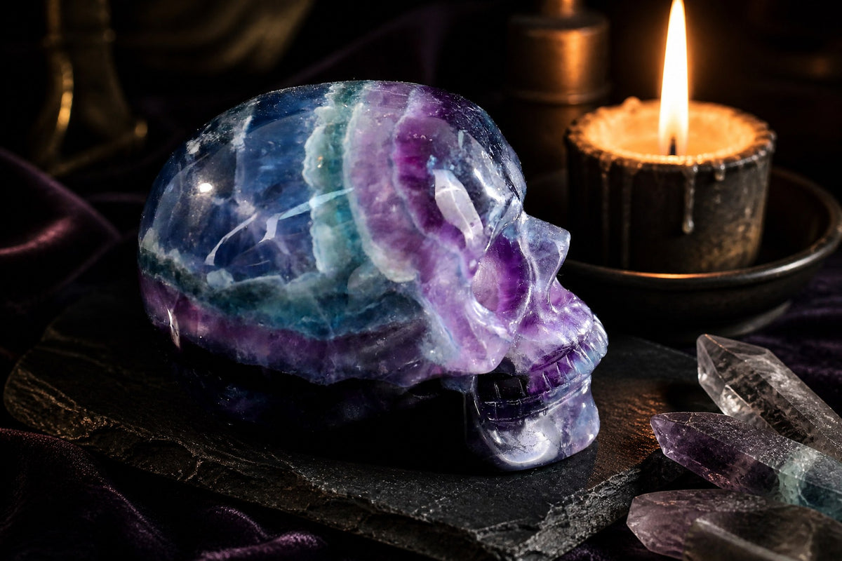 Fluorite skull detail C