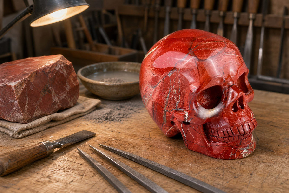 4.5 Inch Red Jasper Crystal Skull Detail C