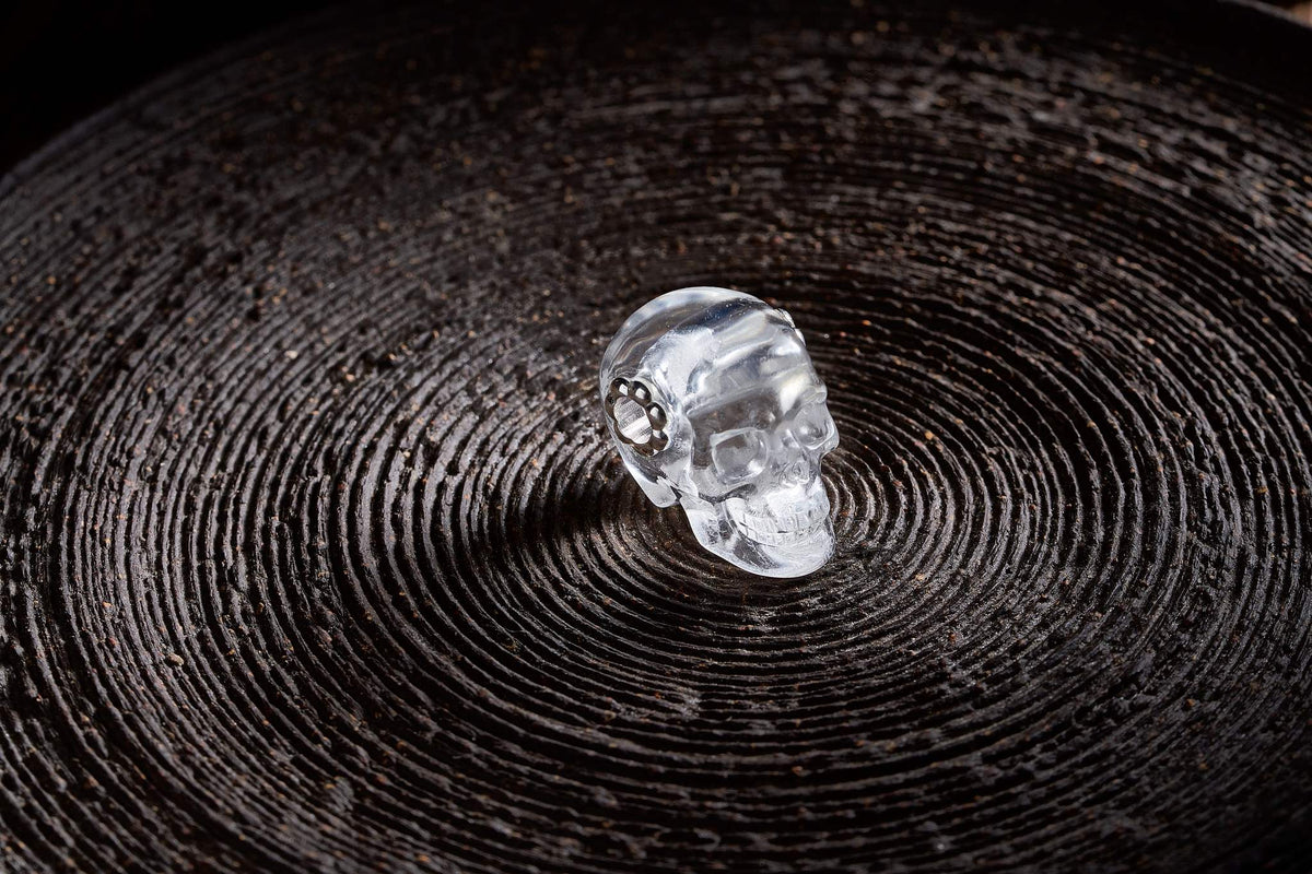 1.0" Clear Quartz Crystal Skull Necklace - Detail C