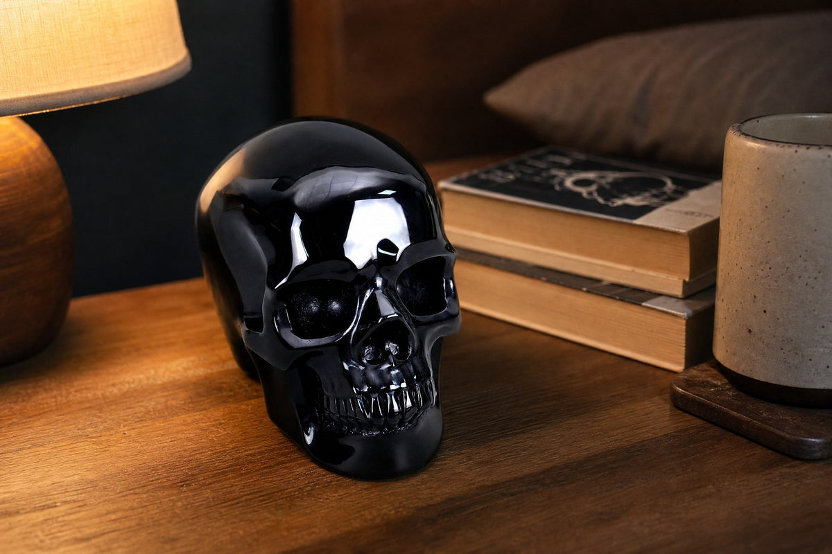 2.2 Inch Black Obsidian Crystal Skull Detail C