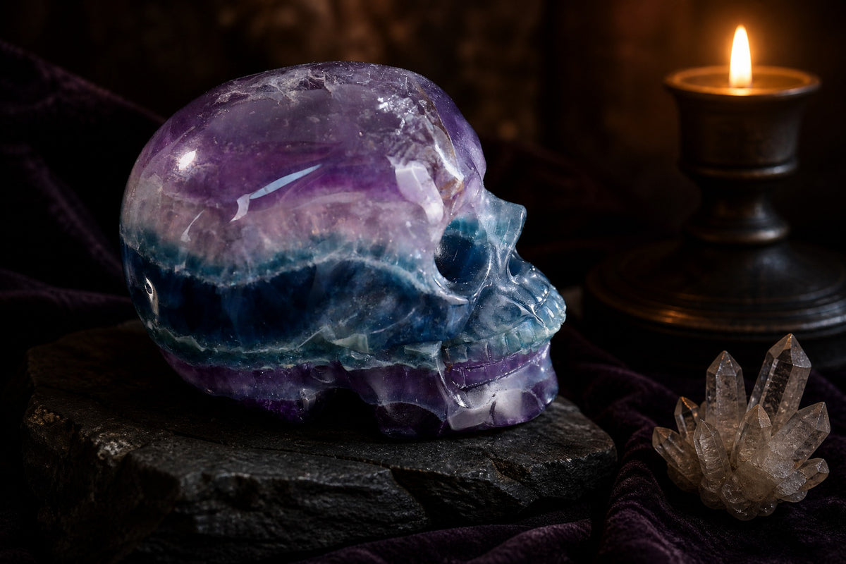 Fluorite skull detail C