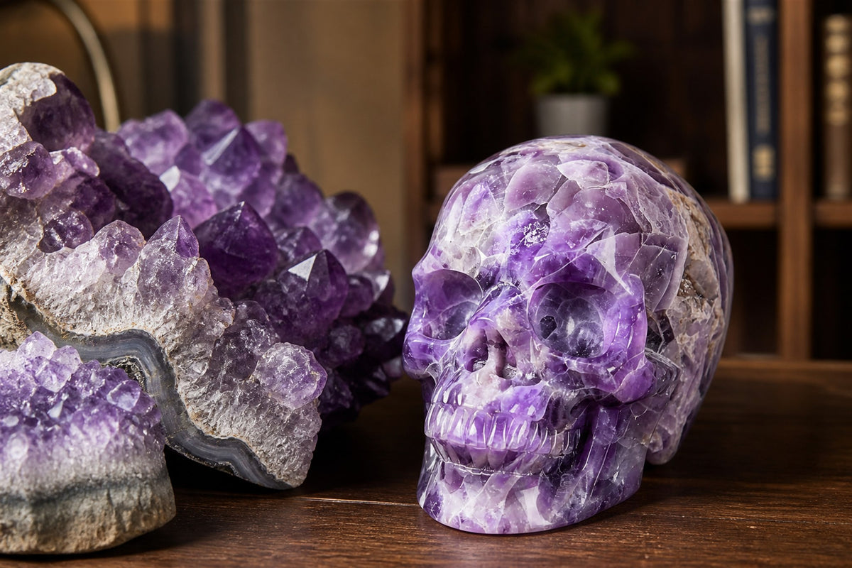4.5 Inch Amethyst Crystal Skull Detail 3