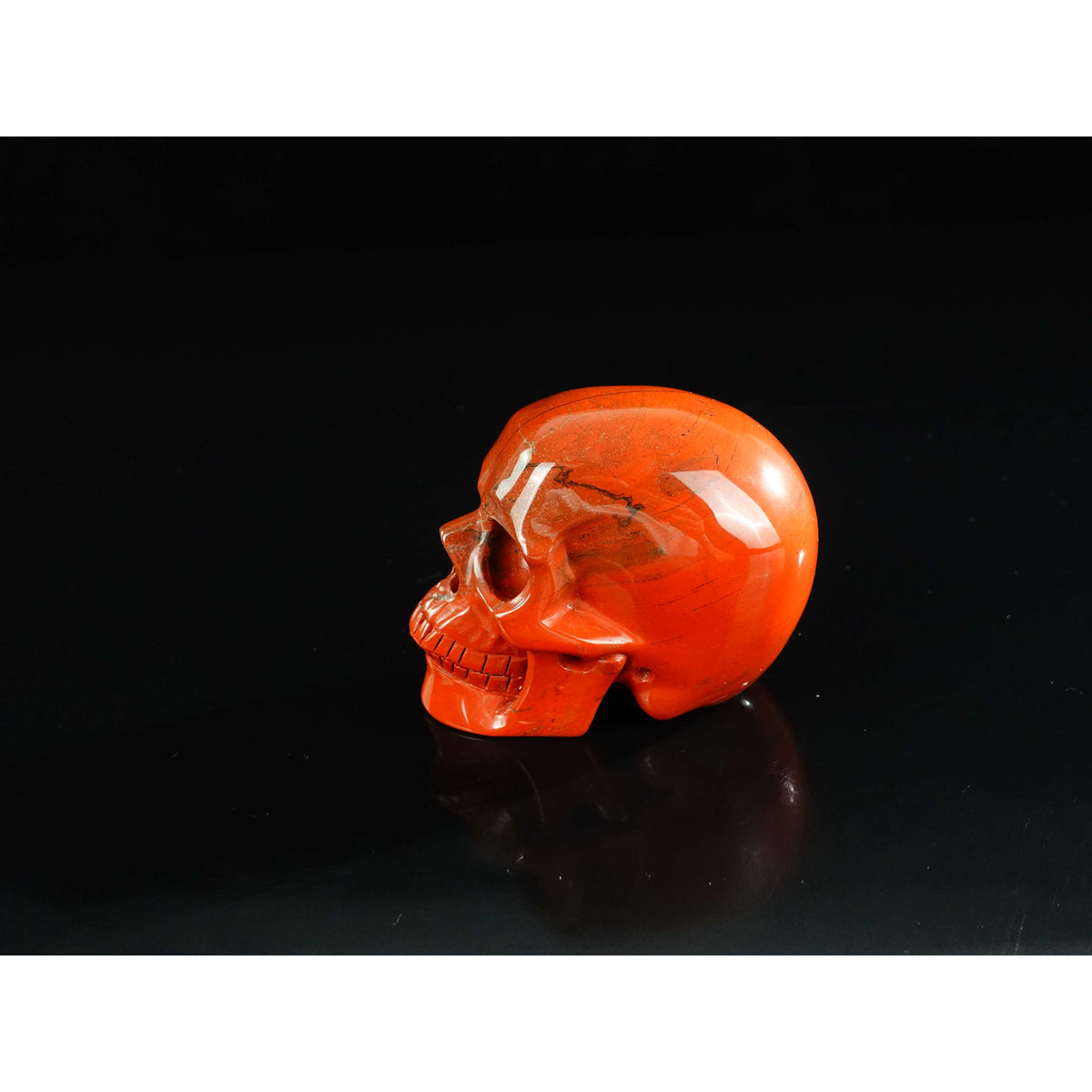 2.2 Inch Red Jasper Crystal Skull detail view