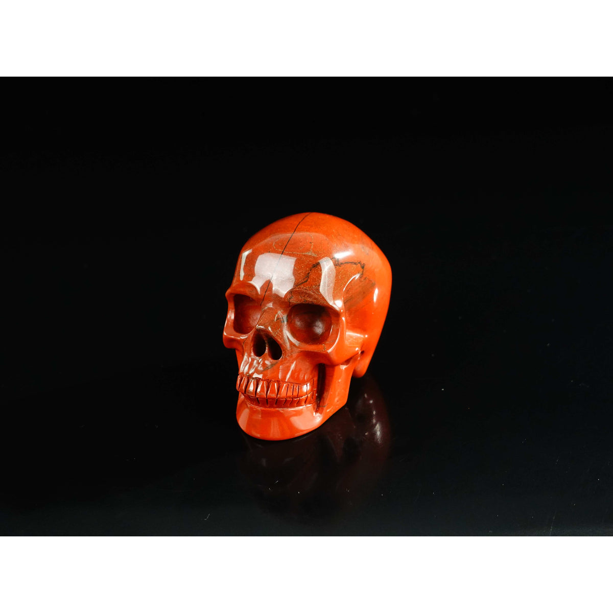 2.2 Inch Red Jasper Crystal Skull detail view