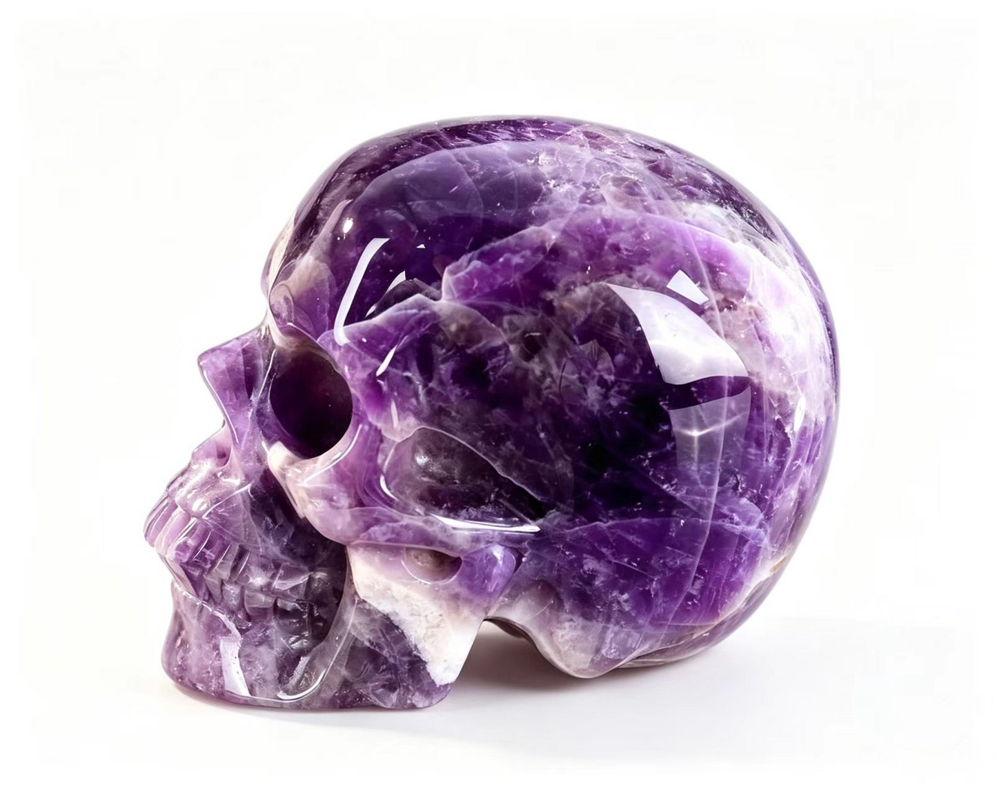 2.2" Natural Amethyst Crystal Skull Spiritual Calming Ornament