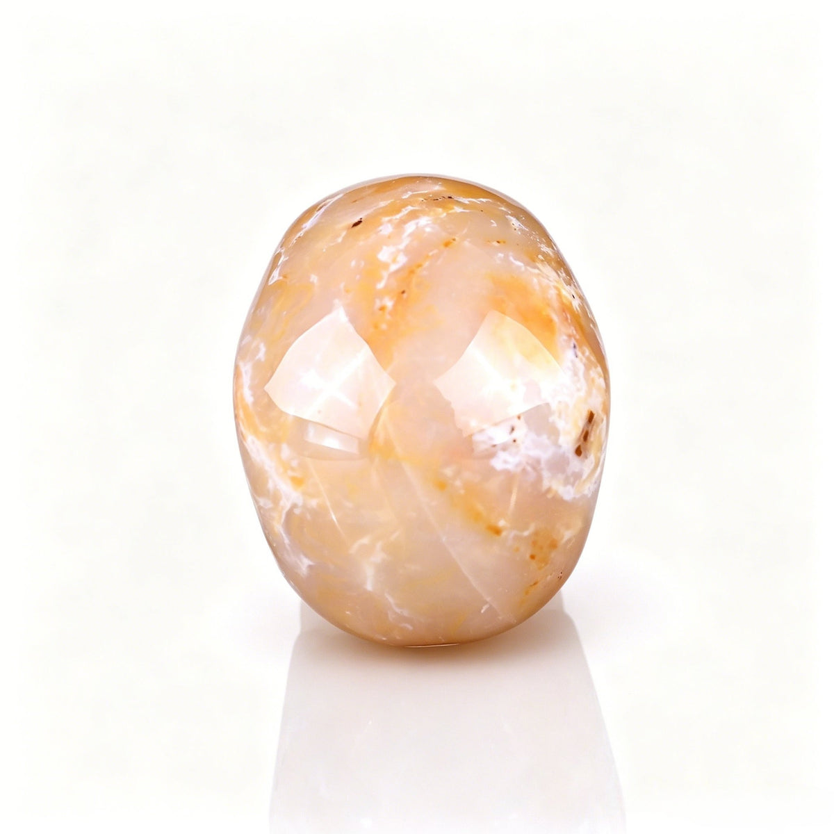 2.2" Yellow Chalcedony Crystal Skull - Oval Rough Stone