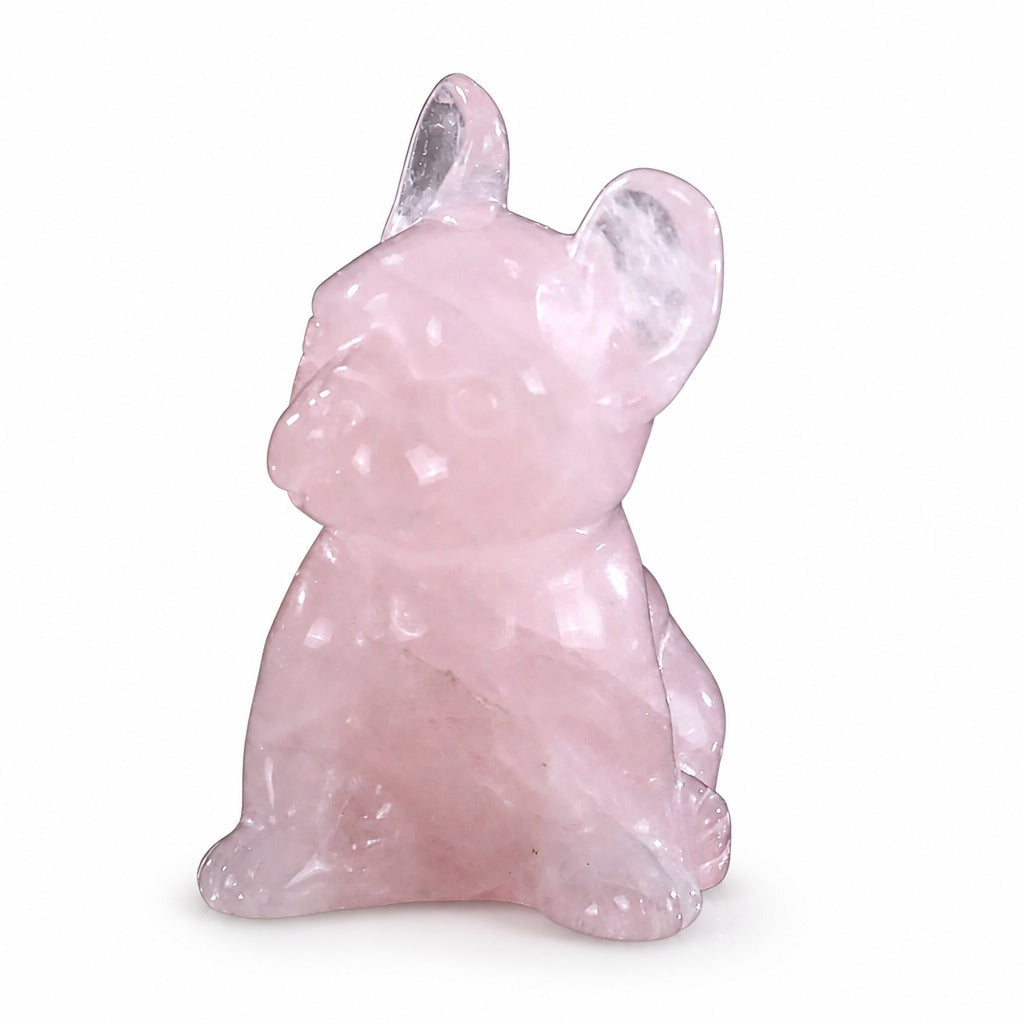 2.0" Rose Quartz Bulldog