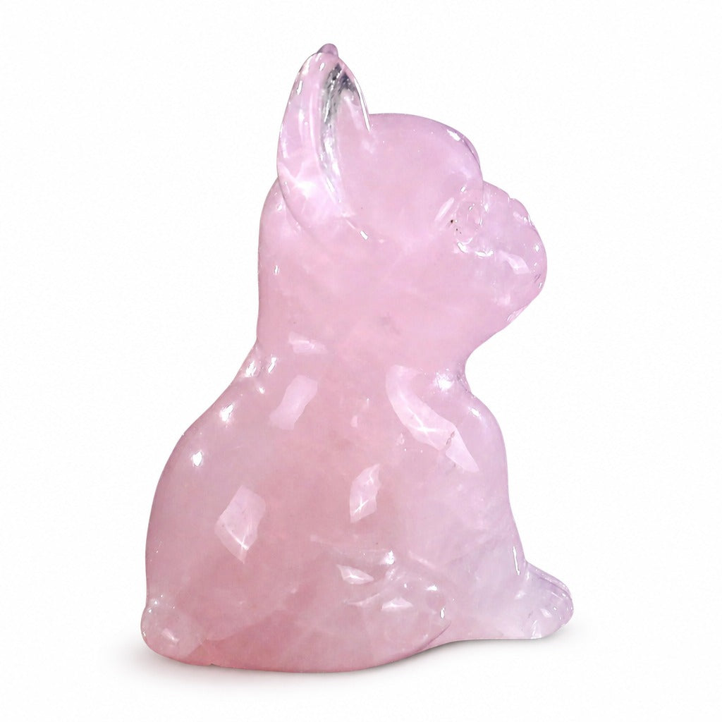2.0" Rose Quartz Bulldog