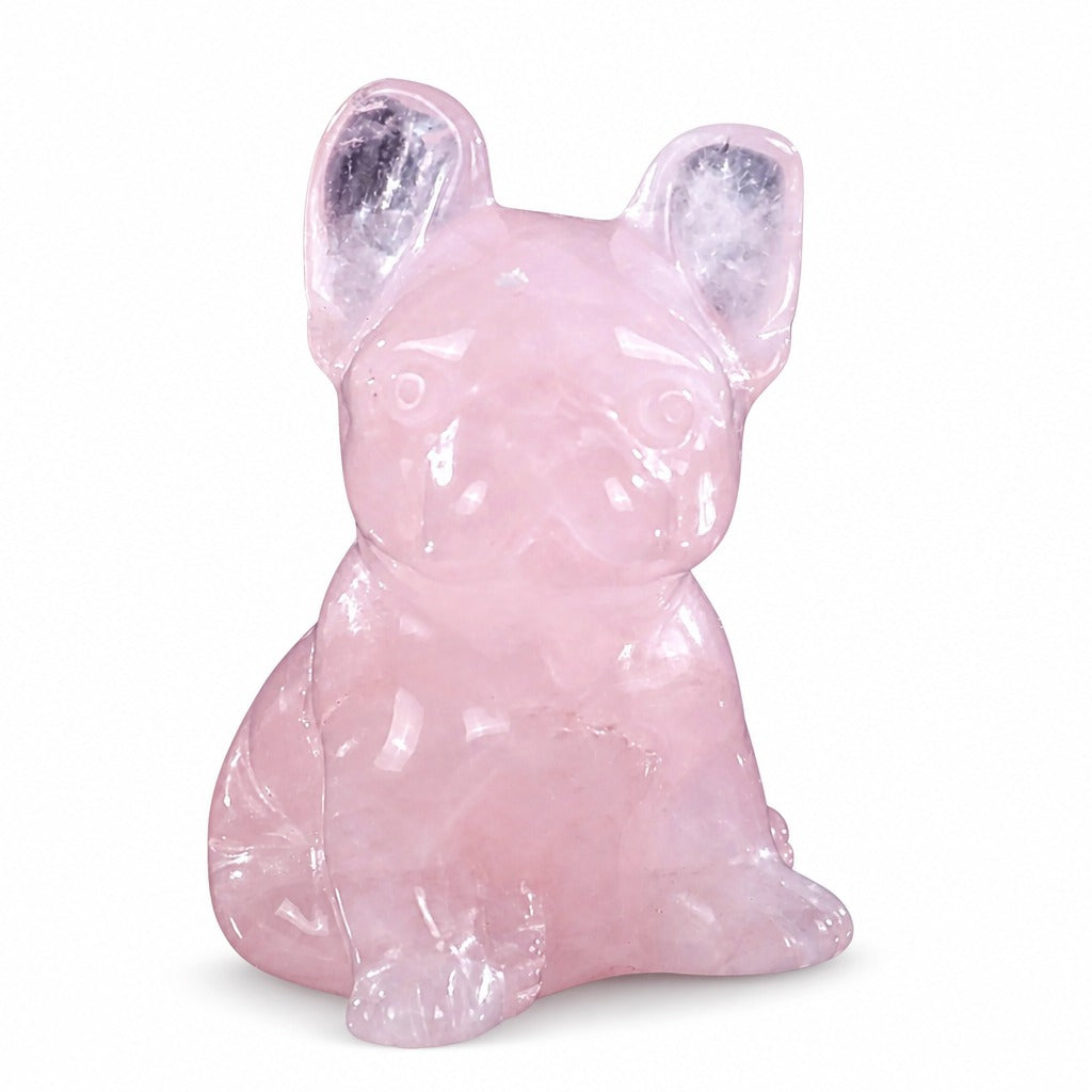 2.0" Rose Quartz Bulldog