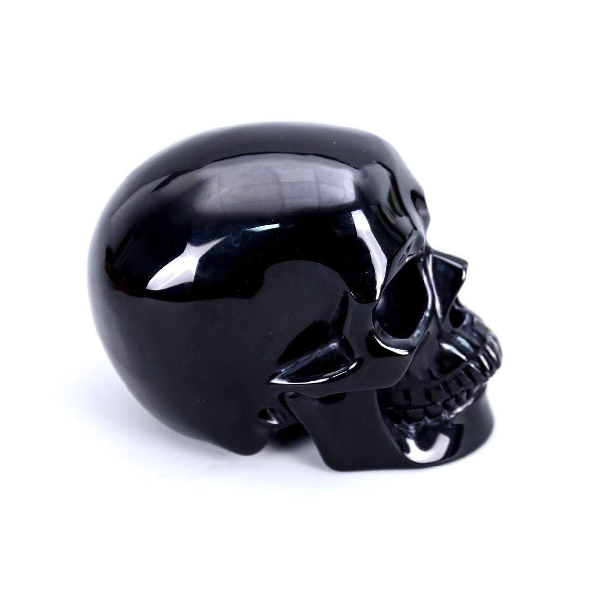 4.5 Inch Black Obsidian Crystal Skull front view