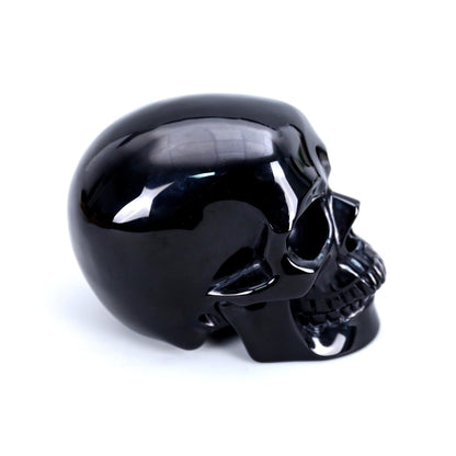 4.5 Inch Black Obsidian Crystal Skull front view