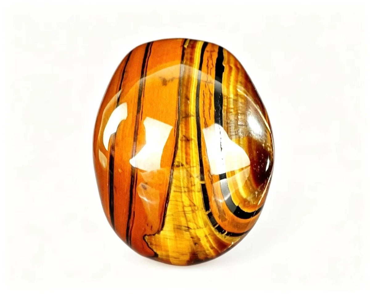 Natural tiger's eye rough stone top view